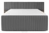 LILIUM PRO Boxspringbett mit LED-Nachttischen Doppelzimmer mittelhart 200 cm Doppelmatratze + Visco-Topper Cordstoff grau grau - Foto 6