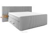 LILIUM PRO Boxspringbett mit LED-Nachttischen Doppelzimmer mittelhart 200 cm Doppelmatratze + Visco-Topper Cordstoff hellgrau hellgrau - Foto 1