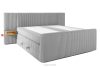 LILIUM PRO Boxspringbett mit LED-Nachttischen Doppelzimmer mittelhart 200 cm Doppelmatratze + Visco-Topper Cordstoff hellgrau hellgrau - Foto 4