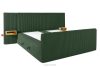 LILIUM PRO Boxspringbett mit LED-Nachttischen Doppelzimmer mittelhart 200 cm Doppelmatratze + Visco-Topper Cordstoff in Dunkelgrün dunkelgrün - Foto 5