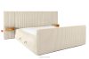 LILIUM PRO Boxspringbett mit LED-Nachttischen Doppelzimmer mittelhart 200 cm Doppelmatratze + Visco-Topper Cordstoff beige beige - Foto 5