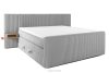 LILIUM PRO Boxspringbett mit LED-Nachttischen Doppelzimmer hart 200 cm Doppelmatratze + HR-Topper Cordstoff hellgrau hellgrau - Foto 3