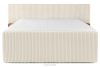 LILIUM PRO Boxspringbett mit LED-Nachttischen Doppelzimmer hart 200 cm Doppelmatratze + HR-Topper Cordstoff weiß/ecru weiß/ecru - Foto 6
