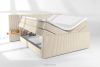 LILIUM PRO Boxspringbett mit LED-Nachttischen Doppelzimmer hart 200 cm Doppelmatratze + HR-Topper Cordstoff beige beige - Foto 9
