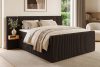 LILIUM PRO Boxspringbett mit LED-Nachttischen Doppelzimmer hart 200 cm Doppelmatratze + HR-Topper Cordstoff dunkelbraun dunkelbraun - Foto 22