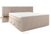 LILIUM PRO Boxspringbett mit LED-Nachttischen Doppelzimmer hart 200 cm Doppelmatratze + HR-Topper Cordstoff taupe taupe - Foto 3