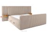 LILIUM PRO Boxspringbett mit LED-Nachttischen Doppelzimmer hart 200 cm Doppelmatratze + HR-Topper Cordstoff taupe taupe - Foto 5