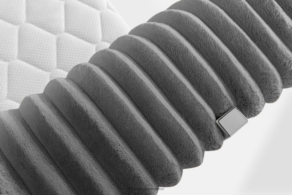 LILIUM PRO Boxspringbett mit LED-Nachttischen Doppelzimmer hart 200 cm Doppelmatratze + Visco-Topper Cordstoff grau grau - Foto 18