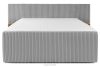 LILIUM PRO Boxspringbett mit LED-Nachttischen Doppelzimmer hart 200 cm Doppelmatratze + Visco-Topper Cordstoff hellgrau hellgrau - Foto 6