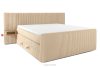 LILIUM PRO Boxspringbett mit LED-Nachttischen Doppelzimmer hart 200 cm Doppelmatratze + Visco-Topper Cordstoff sandfarben sandfarben - Foto 3