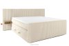 LILIUM PRO Boxspringbett mit LED-Nachttischen Doppelzimmer hart 200 cm Doppelmatratze + Visco-Topper Cordstoff beige beige - Foto 3