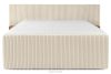 LILIUM PRO Boxspringbett mit LED-Nachttischen Doppelzimmer hart 200 cm Doppelmatratze + Visco-Topper Cordstoff beige beige - Foto 6