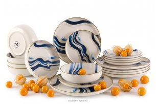 DALLI, https://konsimo.de/kollektion/dalli/ Essgeschirr-Set Wellen im skandinavischen Stil 6 Personen (18 Stück) blau/beige/olivgrün blau/beige/olivgrün - Foto