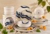 DALLI Essgeschirr-Set Wellen im skandinavischen Stil 6 Personen (24 Stück) blau/beige/olivgrün blau/beige/olivgrün - Foto 2