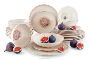 AMITA, https://konsimo.de/kollektion/amita/ Essgeschirr-Set mediterraner Stil 6 Personen (24 Stück) korallenfarben/beige/blau korallenfarben/beige/blau - Foto