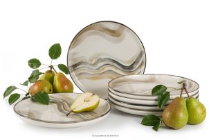 SALVA, https://konsimo.de/kollektion/salva/ Dessertteller im nordischen Stil 6 Stück grau/sandfarben/beige grau/sandfarben/beige - Foto