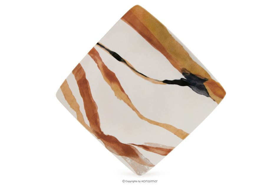 RONARI Speiseteller quadratischer Boho-Stil 6 Stück braun/beige/dunkelblau braun/beige/dunkelblau - Foto 6