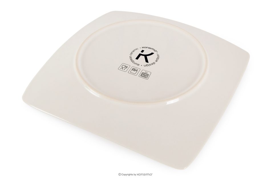 RONARI Dessertteller quadratischer Boho-Stil 6 Stück braun/beige/dunkelblau braun/beige/dunkelblau - Foto 5