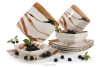 RONARI Essgeschirr-Set quadratischer Boho-Stil 6 Personen (12 Stück) braun/beige/dunkelblau braun/beige/dunkelblau - Foto 1