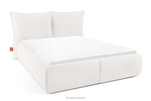 CONSO, https://konsimo.de/kollektion/conso/ Bett ohne Füße mit Lattenrost weiches Kopfteil weiß Chenillestoff 140 weiß - Foto