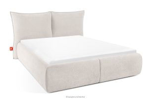 CONSO, https://konsimo.de/kollektion/conso/ Bett ohne Füße mit Lattenrost weiches Kopfteil ecru Chenillestoff 140 ecru - Foto