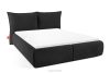 Bett mit Lattenrost und weichem Kopfteil schwarzer Chenillestoff 160