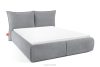Bett mit Lattenrost und weichem Kopfteil grauer Chenillestoff 160