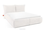 Bett mit Lattenrost und weichem Kopfteil weißer Chenillestoff 160
