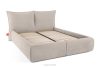 CONSO Bett mit Lattenrost und weichem Kopfteil beige Chenillestoff 160 beige - Foto 3