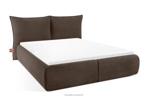 CONSO, https://konsimo.de/kollektion/conso/ Bett mit Lattenrost und weichem Kopfteil dunkelbraun Chenillestoff 160 dunkelbraun - Foto