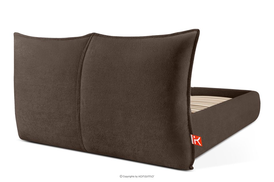 CONSO Bett mit Lattenrost und weichem Kopfteil dunkelbraun Chenillestoff 160 dunkelbraun - Foto 5