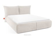 Bett mit Lattenrost und weichem Kopfteil ecrufarbener Chenillestoff 160