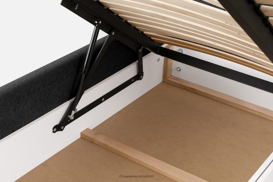 CONSO Bett mit weichem Kopfteil und Lattenrost schwarz Chenillestoff 180 schwarz - Foto 13