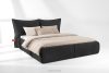 CONSO Bett mit weichem Kopfteil und Lattenrost schwarz Chenillestoff 180 schwarz - Foto 2