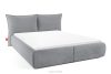 Bett mit weichem Kopfteil und Lattenrost grau Chenillestoff 180