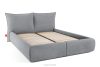 CONSO Bett mit weichem Kopfteil und Lattenrost grau Chenillestoff 180 grau - Foto 3