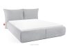 Bett mit weichem Kopfteil und Lattenrost hellgrau Chenillestoff 180