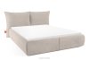 Bett mit weichem Kopfteil und Lattenrost beige Chenillestoff 180