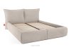 CONSO Bett mit weichem Kopfteil und Lattenrost beige Chenillestoff 180 beige - Foto 3