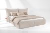 CONSO Bett mit weichem Kopfteil und Lattenrost beige Chenillestoff 180 beige - Foto 2