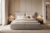 CONSO Bett mit weichem Kopfteil und Lattenrost beige Chenillestoff 180 beige - Foto 19