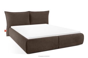 CONSO, https://konsimo.de/kollektion/conso/ Bett mit weichem Kopfteil und Lattenrost dunkelbraun Chenillestoff 180 dunkelbraun - Foto