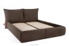 CONSO Bett mit weichem Kopfteil und Lattenrost dunkelbraun Chenillestoff 180 dunkelbraun - Foto 3
