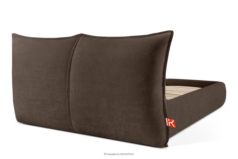 CONSO Bett mit weichem Kopfteil und Lattenrost dunkelbraun Chenillestoff 180 dunkelbraun - Foto 5