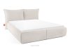 Bett mit weichem Kopfteil und Lattenrost ecru Chenillestoff 180