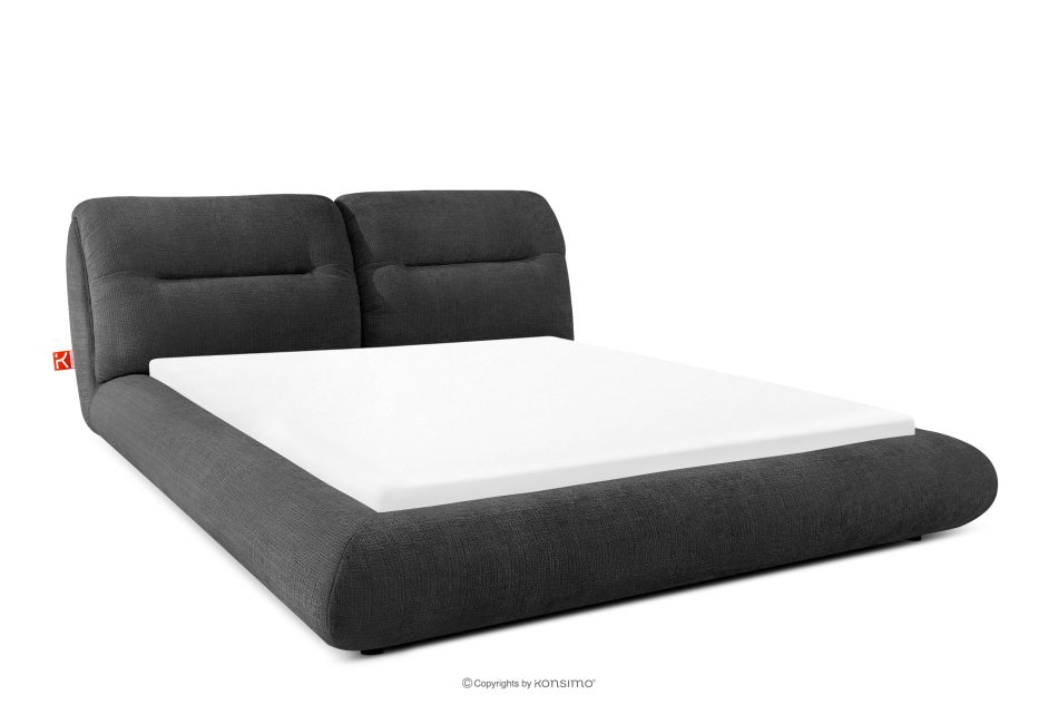 BERO Niedriges Polsterbett mit Bettrahmen 140 cm Anthrazit Chenille-Stoff anthrazit - Foto 0
