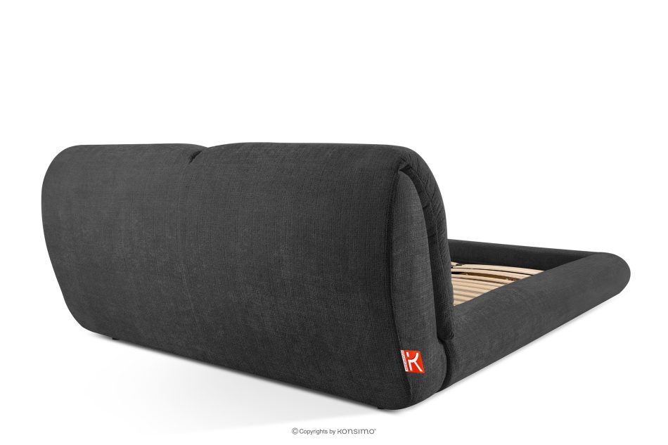 BERO Niedriges Polsterbett mit Bettrahmen 140 cm Anthrazit Chenille-Stoff anthrazit - Foto 5