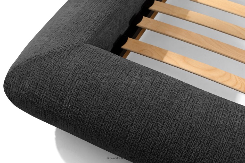 BERO Niedriges Polsterbett mit Bettrahmen 140 cm Anthrazit Chenille-Stoff anthrazit - Foto 6