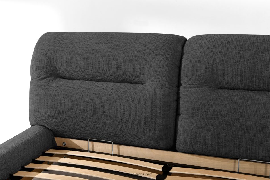 BERO Niedriges Polsterbett mit Bettrahmen 140 cm Anthrazit Chenille-Stoff anthrazit - Foto 7