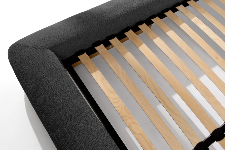 BERO Niedriges Polsterbett mit Bettrahmen 140 cm Anthrazit Chenille-Stoff anthrazit - Foto 9